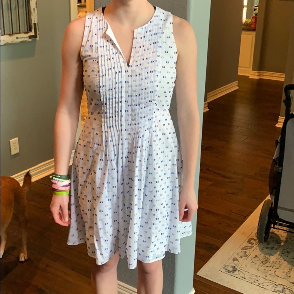 Blue dotted CeCe dress size 8 worn once